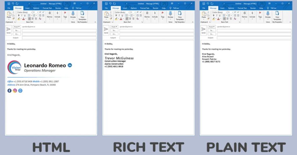 Comparing Plain Text and Rich Text